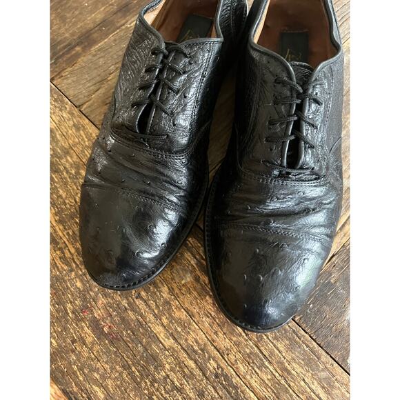 Zelli Made in Italy Ostrich Quill Oxford Casual Dress Shoes Size 8.5 M JL main image 10